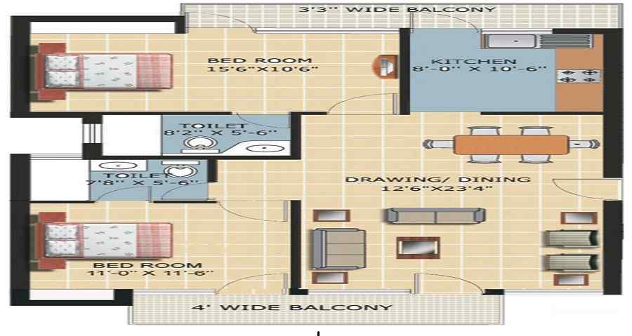 Suvidha Jasmine Floor Plan