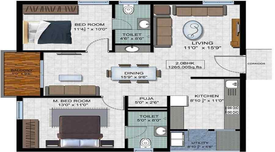 Elegant 555 Floor Plan