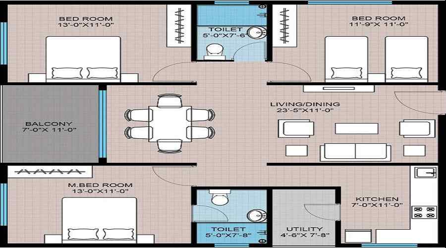 Modi Gulmohar Residency Floor Plan