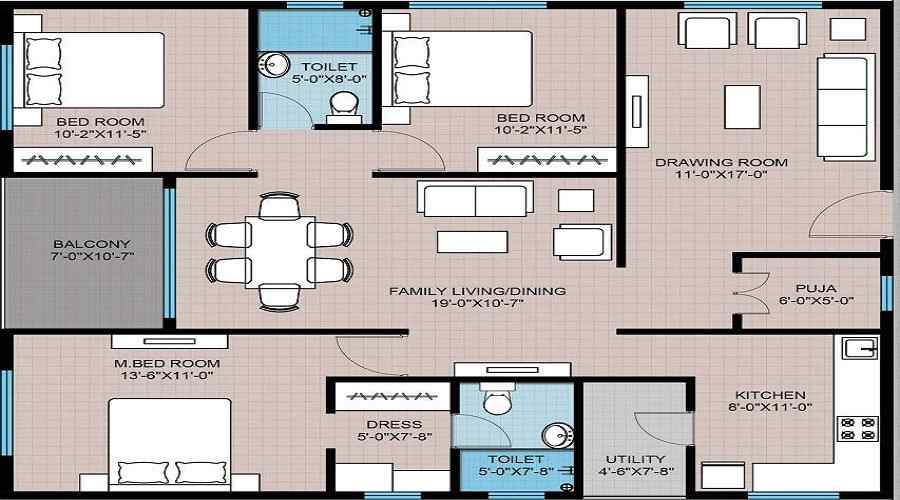 Modi Gulmohar Residency Floor Plan