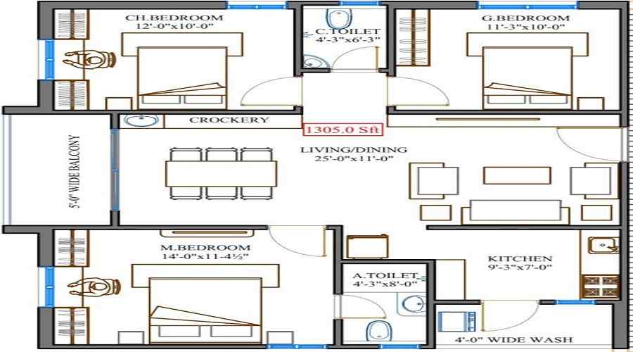 Fortune Greenhomes Sapphire Floor Plan