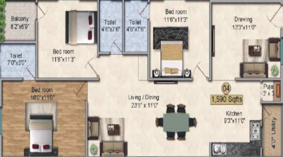 VVR Green Meadows Floor Plan