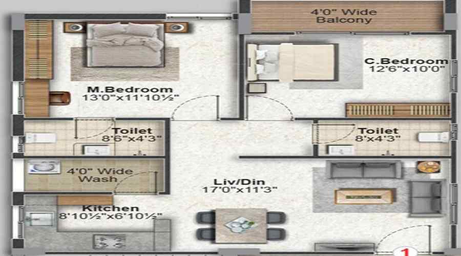 Inspire Twin Diamond Floor Plan