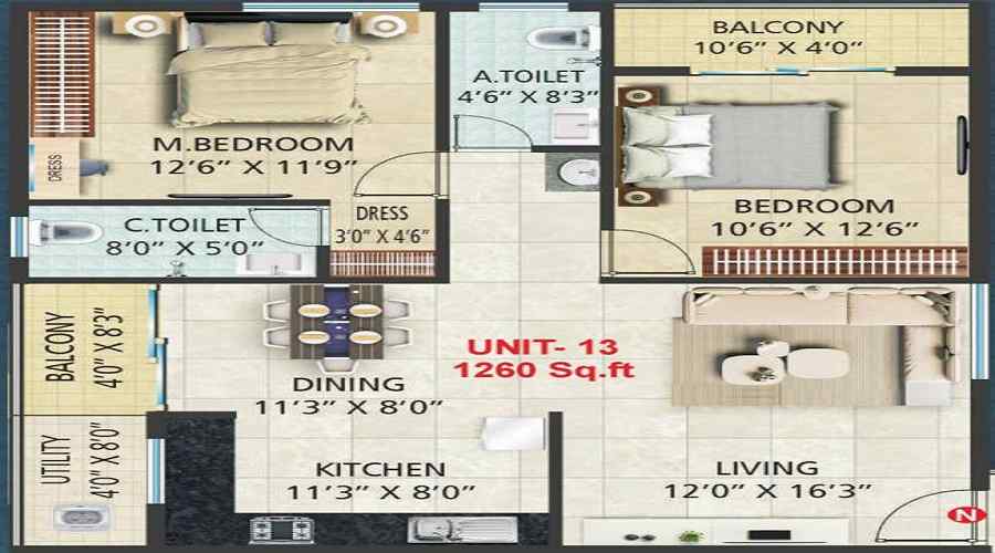 Sri Nandana Grand Floor Plan