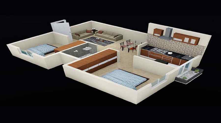 1 BHK+1T 352/sqft-carpet Sqft Apartment For Sale In Aswani Vamani In Chandapura Floor Plan