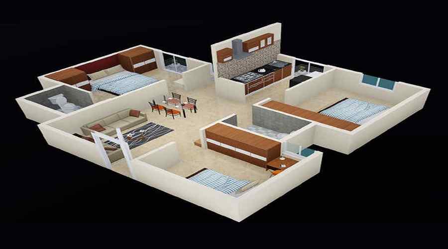 1 BHK+1T 352/sqft-carpet Sqft Apartment For Sale In Aswani Vamani In Chandapura Floor Plan