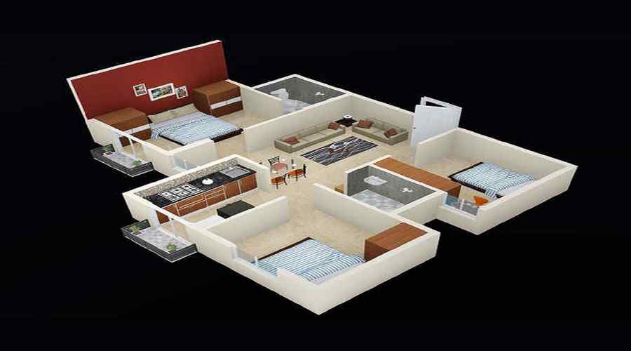 1 BHK+1T 352/sqft-carpet Sqft Apartment For Sale In Aswani Vamani In Chandapura Floor Plan