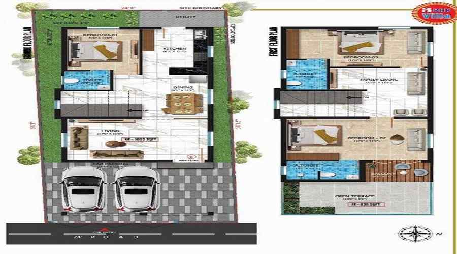 Vishnu JLV Villas Floor Plan