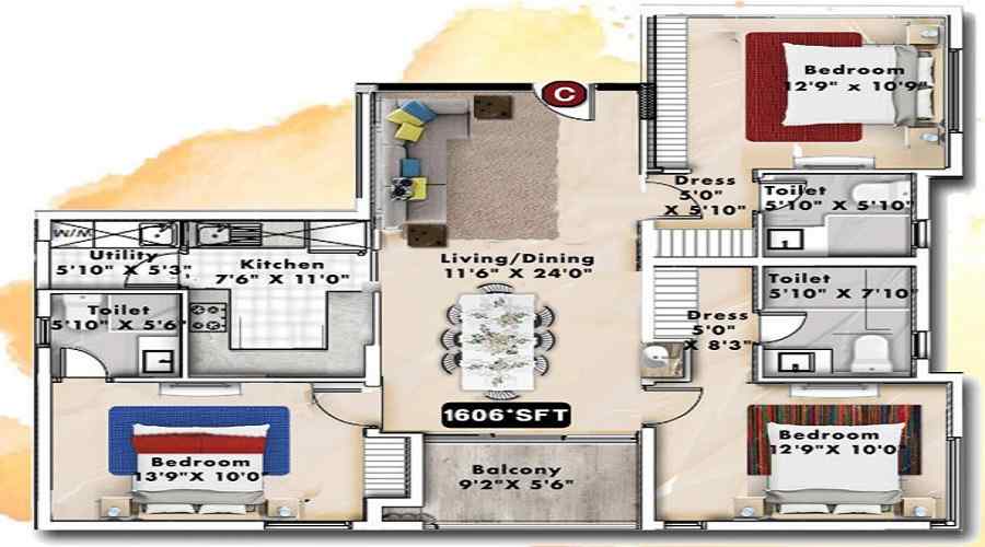 Hansa One Oh One Floor Plan