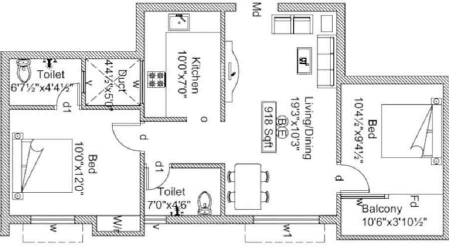 Sri Om Muruga Brindhavanam Flats Floor Plan