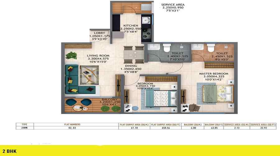 Kolte Patil Life Republic Sector R22 22nd Avenue Atmos Phase I Floor Plan