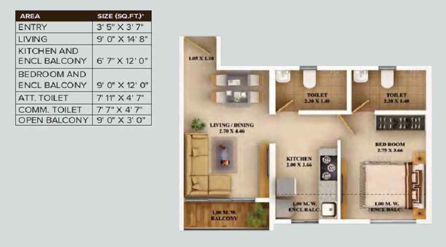 Dosti West County Dosti Merlin Floor Plan
