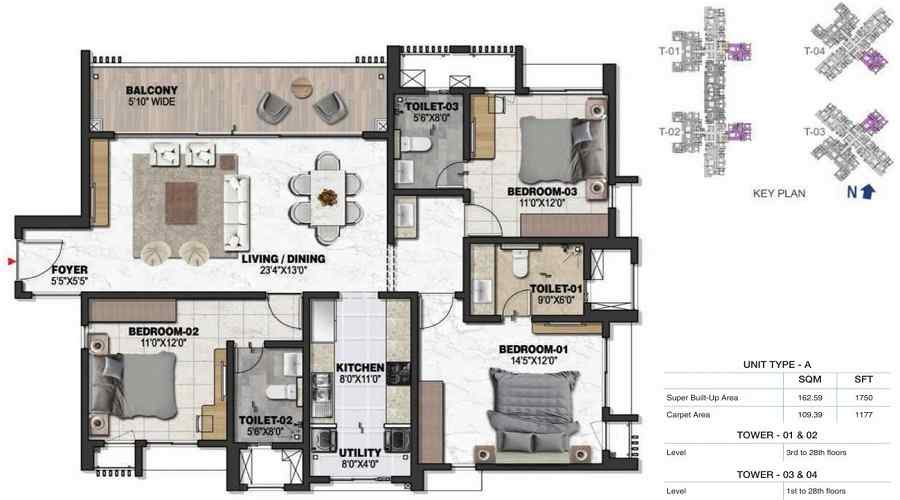 Prestige Ocean Pearl Floor Plan