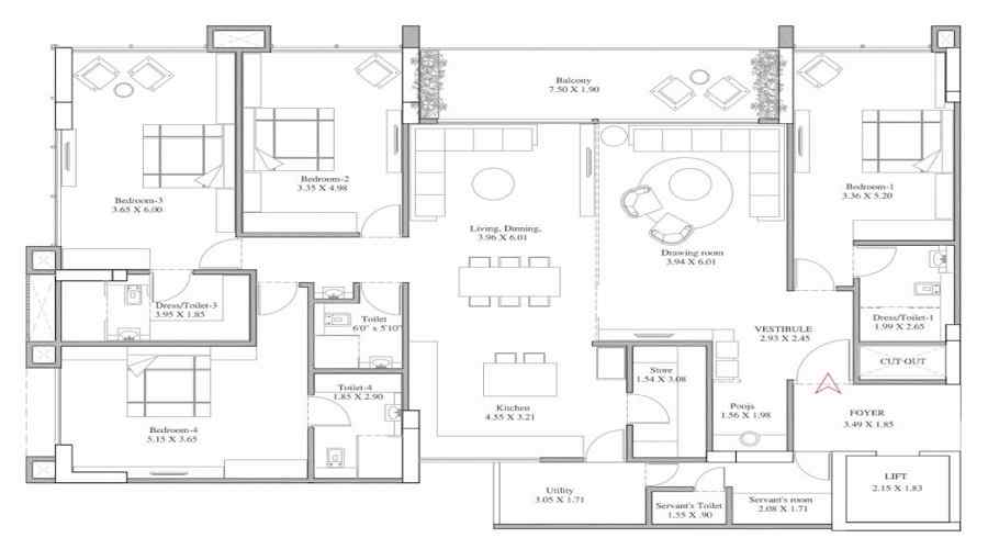 Satyamev Luxor Floor Plan