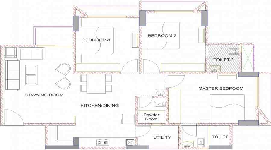 Satyamev Vista Two Floor Plan