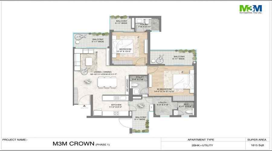 M3M Crown Floor Plan
