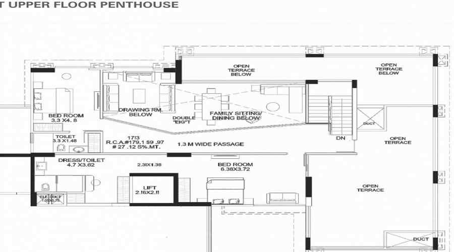 4 BHK+4T 1953/sqft-carpet Sqft Apartment For Sale In Sunrise Stately In Koba Floor Plan