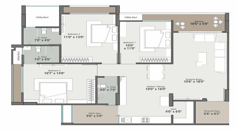 Saffron Flora Floor Plan