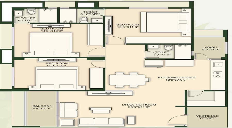 Sparsh Brij Green Floor Plan