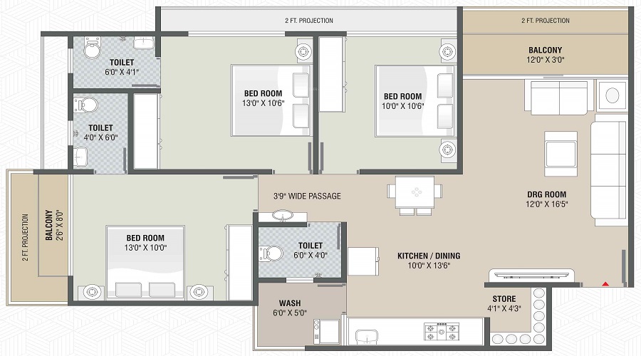 Radhe Imperial Sky Floor Plan