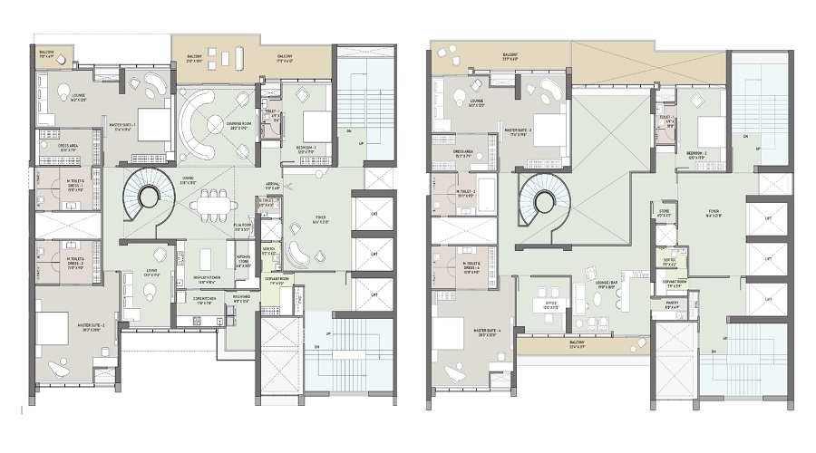 5 BHK+5T 6800/sqft-carpet Sqft Apartment For Sale In Adani Belrosa In Shantigram Floor Plan