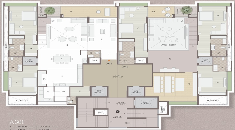 4 BHK+4T 2330/sqft-carpet Sqft Apartment For Sale In The Gold Sky Villa In Hebatpur Floor Plan