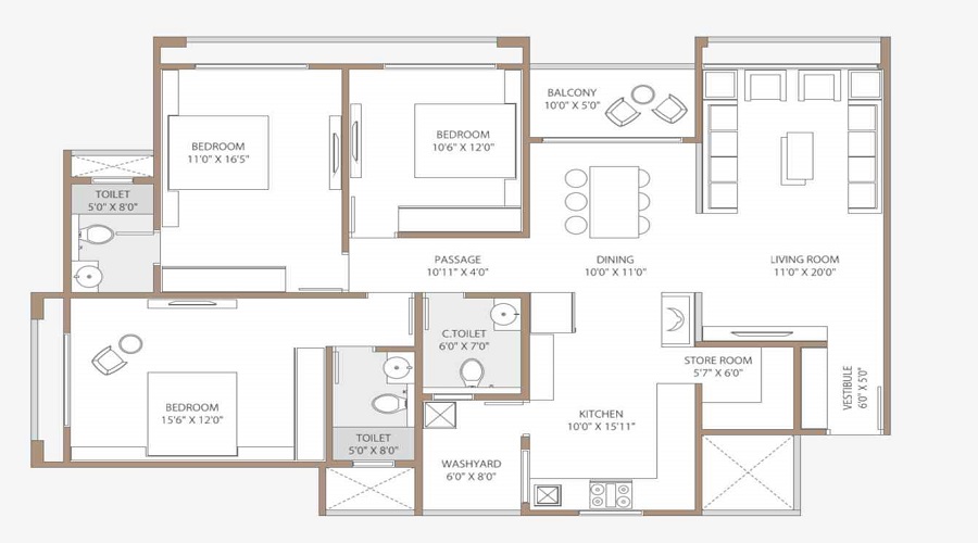 Prakalp Panchamrut Heights Floor Plan