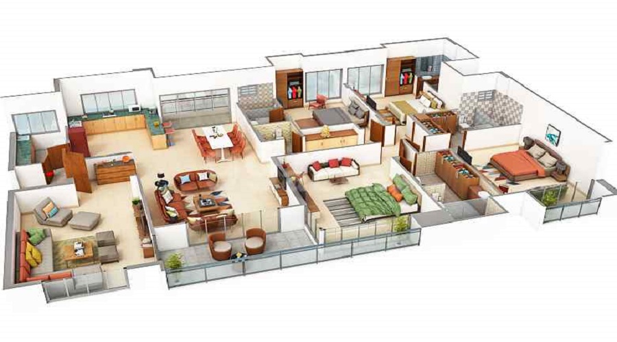 4 BHK+4T 1861/sqft-carpet Sqft Apartment For Sale In Fortune Imperia 2 In Bhayli Floor Plan