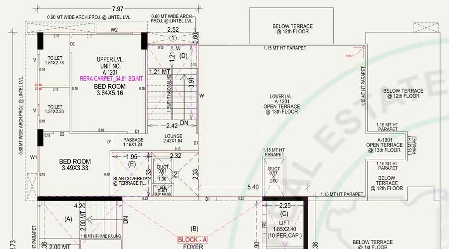 3 BHK+3T 1121/sqft-carpet Sqft Apartment For Sale In Link In Heights In Sarkhej Floor Plan