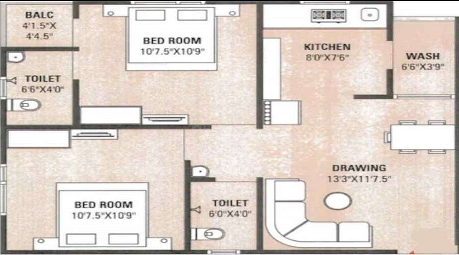 RJD Rangoli Residency Floor Plan