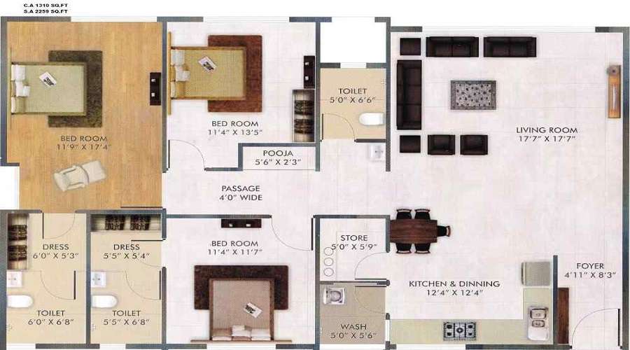 Raj Green Punya Bhoomi Floor Plan