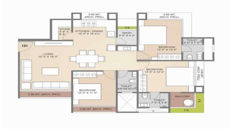 Madhav Meera Homes Floor Plan