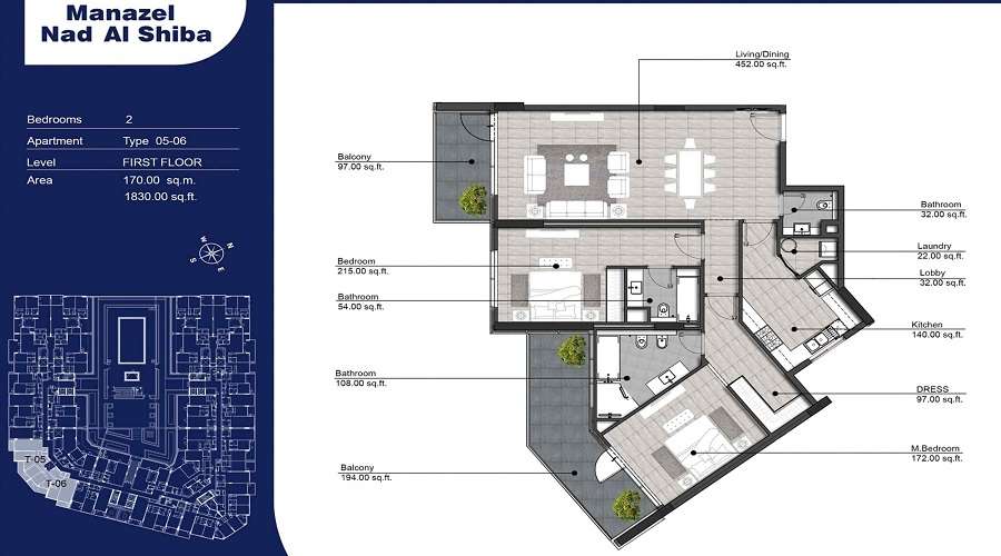 Al Tayer Manazel Meydan Floor Plan