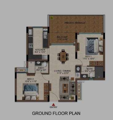 3 BHK+3T 2059/sqft-carpet Sqft Apartment For Sale In Casagrand Madelyn In Pallavaram Floor Plan