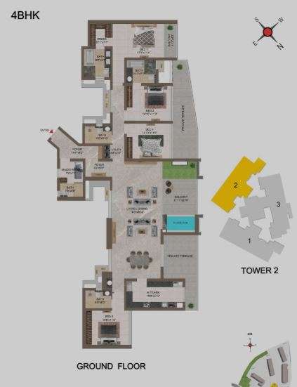 5 BHK+5T 3952/sqft-carpet Sqft Apartment For Sale In Casagrand Mercury In Perambur Floor Plan