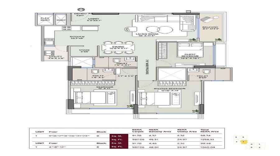 Adani Amora Floor Plan