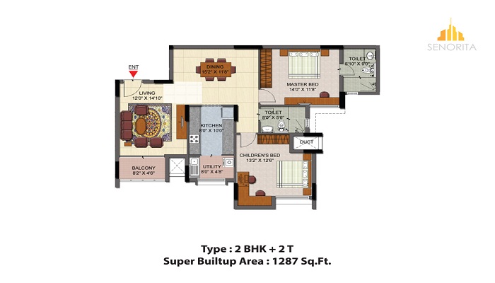 Salarpuria Senorita Floor Plan