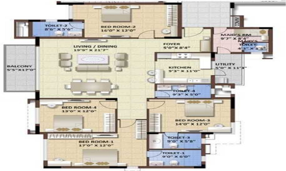 Puravankara Purva Whitehall Floor Plan