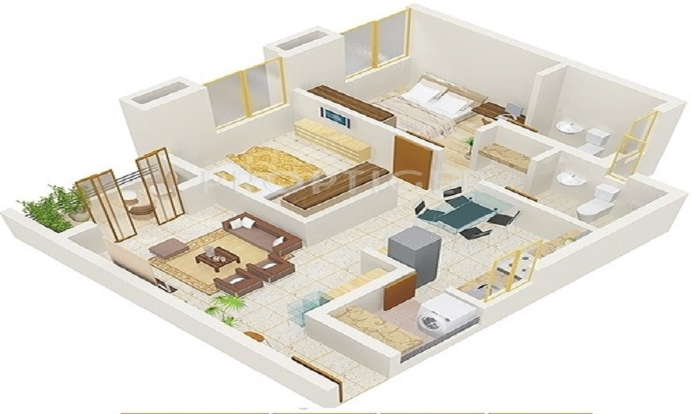 3 BHK+3T 1200/sqft-saleable Sqft Apartment For Sale In Antonys Melody In Madipakkam Floor Plan